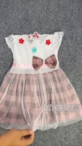 Promo Dress anak 2 Tahun Dress renda kotak tile street Dress Brukat Butterfly Gaun Anak Perempuan Katun Kids Cewek Princess