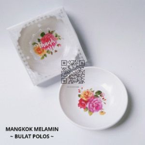 (20 PCS) Souvenir Mangkok Bulat Tempat Sambal Melamin Kemasan Mika Motif Murah Unik Grosir Mewah