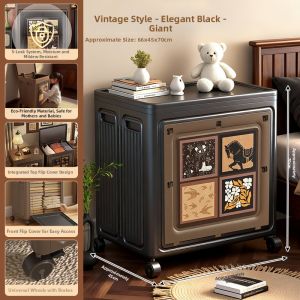 Large Capacity Flap Design Wheeled Clothes Storage Box
