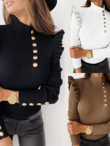 เสื้อเชิ้ตแขนยาวทรงเข้ารูปสำหรับผู้หญิง ทรงหลวม สไตล์สตรีท คอตั้ง แขนยาว ปกติ ฤดูใบไม้ร่วง/ฤดูหนาว เสื้อเชิ้ตผู้หญิง