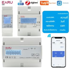 80A Tuya สมาร์ทไวไฟสามเฟสแบบสองทิศทาง ไร้สายอัจฉริยะ ZigBee มอนิเตอร์มิเตอร์วัตต์มิเตอร์สนับสนุน Modbus แรงดันไฟฟ้าสวิทช์ปัจจุบัน