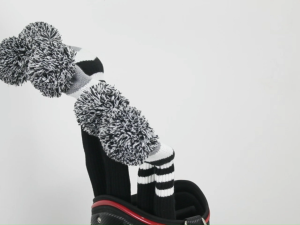 Scott Edward Golf Headcover 5pcs Wood Club Covers For Driver Cover Fairway and Hybrid with Lovely Knit PomPom