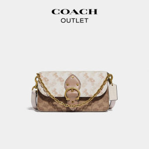 COACH/Outlet C0831 Womens Carriage Pattern Classic cowhide BEAT Crossbody clutch bag