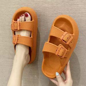 Fashionable Leopard Print Double Buckle Sandals Womens Summer 2025 New Outdoor Thick Bottom Anti-Slip Beach Walking Slippers