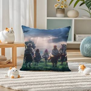 Bandai | Demon Slayer Upper Moon Demons Anime Plush Pillow Cover Soft Short Plush Cushion Cover For Sofa Bedroom Home Decor Gift