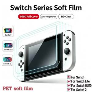Miếng Dán Màn Hình Mềm PET Cho Nintendo Switch 2 / Switch Lite / Switch OLED Phủ Toàn Màn Hình Chống Xước Dùng Một Lần Bảo Vệ Máy Chơi Game