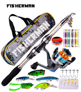 Fisherman 1.8m Fishing Rod and Reel Combo Kit Spinning Fishing Reel and Fishing Line Lure Bag Hooks Full Set