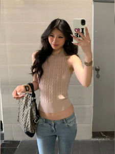 BINKAFENNY | เสื้อกั๊กถักคอวีเปิดหลังเซ็กซี่สำหรับผู้หญิงในช่วงฤดูร้อนปี 2025 เสื้อแขนกุดทรงสลิมฟิตแบบใหม่จากแบรนด์ Binkafinn