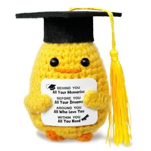 Positive Graduation Duck Handmade Crochet Gift Set with Motivational Card Perfect for PreK Middle High School College Graduates