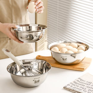 WORTHBUY 304 Stainless Steel Salad Bowls Egg Flour Mixing Basin Fruit Vegetable Food Container Kitchen Tableware Baking Tool