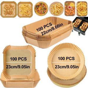 Rectangle Air Fryer Disposable Baking Paper Liner Non-Stick Food Grade Silicone Oil Paper Tray Microwave Oven Kitchen Cooker