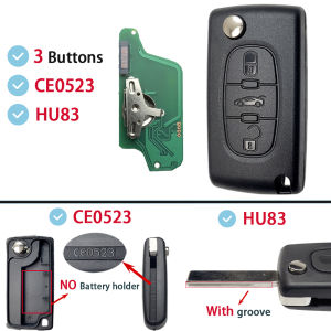 SUPERKEY Flip Remote Car Key 0523 0536 ASK FSK For Peugeot 207 307 308 407 607 807 For Citroen C2 C3 C4 C5 C6 Xsara Berlingo