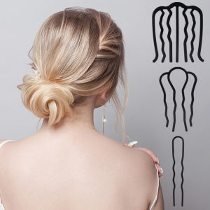 Black Metal Hair Fork Clip Women Hair Pin Combs Messy Bun Hairpin Clip Side Combs Updo Sticks Hair Styling Tool