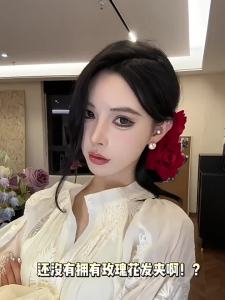 Red Large Rose Hair Clip
