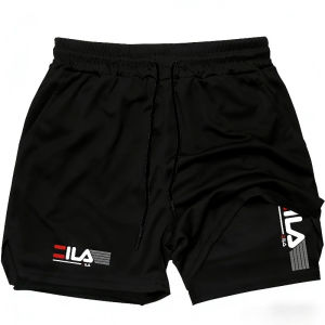 Mens Two-in-one Sports Shorts Fashion Breathable Casual Quick-drying Double Summer Running Sportswear Harajuku Casual Fitness