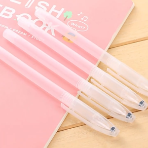 Cover Wadah Sarung Pen Bolpen Putih Tabung1 Pcs Body Case Casing Tabung Transparan Pen Pulpen Polpen tinta / Gel Sarung Pen Pola Kain