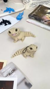 3D Printed Cute Bearded Dragon Figurine Lizard Statue Desktop Ornament Reptile Lover Gift Home Decor Animal Collection Craft