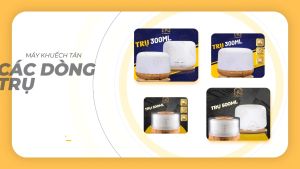 (HCM) Máy Khuếch Tán Máy Xông Tinh Dầu Trụ Tròn 300ml Tạo Hương Thơm Tăng Độ Ẩm Giảm Stress - Rô Organic