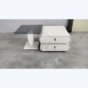 Wfurniture Wooden 2in1 Light Luxury Coffee Table +Side Table/360° rotatable coffee table +drawer/Meja kopi Mewah/ 轻奢咖啡桌