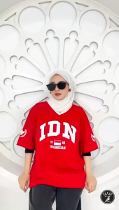 Kaos 17an dewasa wanita lengan 3/4 ZIELA bahan full cotton combad 20s / Atasan wanita oversize 17 agustus jumbo / Baju agustusan wanita dewasa