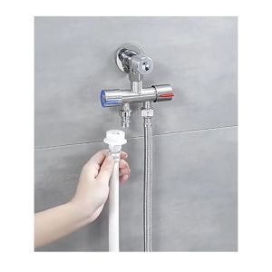 Van Nước Lạnh 2 Cổng Cầm Bằng Thép Không Gỉ Vòi Máy Giặt Phòng Tắm Vòi Nước Hai Chiều Cho Máy Giặt