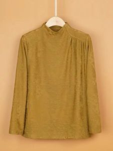 Fashionable Long Sleeve T-Shirt Autumn New Style Young Atmosphere Versatile Half High Collar Pure Color Inner Wear Base Shirt Top