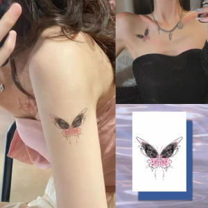 C.three Girl Colorful Butterfly Tattoo Sticker: A Niche Tattoo Design