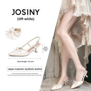 Josiny | Nude New French Style Heels Not Tiring Pointed Toe Sandals