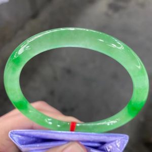 Emerald Ice Species Floating Flower Round Jade Bracelet A Goods Natural green Jadeite Bangle Girl Women lucky Hadring Jewelry burma jade bangle emerald green jade bangle
