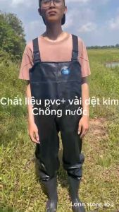 Ủng yếm ủng lội nước liền quần phủ cao su chống nước đế cứng đủ size