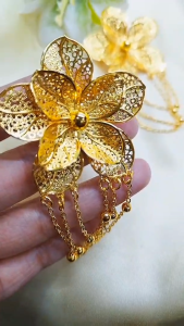 Bros Pin Pita Dubai India Aksesoris / Bros Pita Lapis Emas 24k / Bross Hijab / Bros Kebaya / Bros Kutubaru Anti Karat Tidak Mudah Luntur