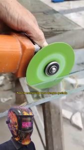 COD KNIFEZER Mata Gerinda Cakram Pemotong Kaca Glass Cutting Disk 100mm UJ15 / Mata gerinda pemotong kaca keramik granit / Mata gerinda hijau pemotong kaca tegel super tajam - HIJAU