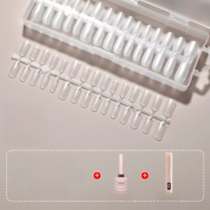 Ultra-Thin Seamless Nail Tips Short Trapezoidal Nail Stickers Wearable False Nails Professional Nail Art Extension Shaping