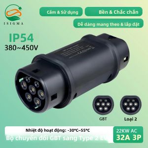 Bộ Chuyển Đổi Sạc Isigma 7.2KW IP54 GBT Sang Type 2 EVSE 22KW GBT Sang IEC 62196 Type2 Tiêu Chuẩn Đầu Nối Xe Điện