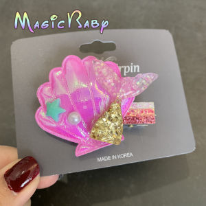 High-End Children Baby Hair Accessories Hair Clips Ocean Series Mermaid Star Shell Laser BB Clips Princess Style Baby Girls