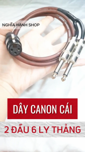 Dây Canon XLR Cái ra 2 Đầu 6.5 (6 Ly) Mono dài 1M - Dây Canon Cái ra 2 đầu 6 Ly - Dây 2 đầu Jack 6.5 ra Canon XLR Cái - Cáp 2 đầu 6 Ly ra Canon Cái - XLR Female to Dual 1/4 inch Male 6.35mm Mono TS Plug Audio Cable