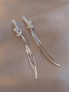 JIUDUOLAN | Luxurious Long Tassel Earrings For Women Silver