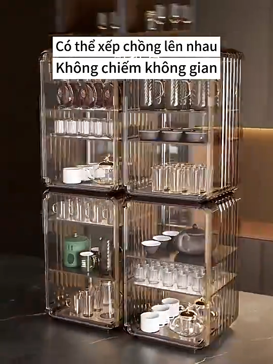 Kệ Đựng Ly Cốc Bình Sữa Tủ Đựng Mỹ Phẩm Để Bàn Bằng AcrylicTrong Suốt ...