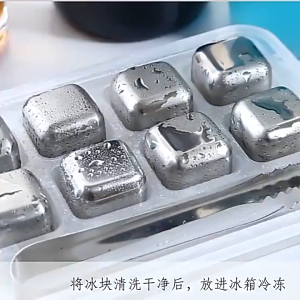9 Pcs S304 Stainless Steel Ice Cubes Whiskey Cooler Chilling Stones Reusable Drink Bar Party Accessories