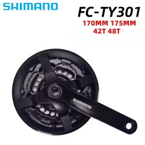SHIMANO | SHIMANO TOURNEY TY - MTB Crankset Groupset Include FC-TY301 42T/48T-170mm /175mm 3x8/7/6-speed and Bottom Bracket Original