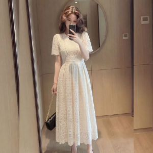 YIKEMAI | Lace Dress Slimming Waist Big Size Mid-Length
