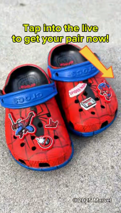 Crocs for Kids Spider Man Clog Collaboration Comfortable Breathable Anti Slip Anime Sandals # 211409