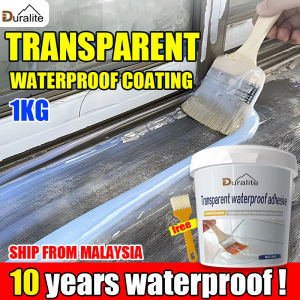 with brush🔥Duralite Sealant Waterproof Glue 1kg Super Transparent Invisible Adhesive Leak-Proof Coating repair Roof Cement Wall Tile Plywood Wall Cracks Roof Cracks Concrete Watertigh Waterproof Paint Without Leakage Wall Cement Sealant