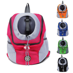 เป้สุนัขใส่แมวกระเป๋าเดินทางสัตว์เลี้ยงแบบพกพาระบายอากาศกระเป๋าคาดหน้าอกและใส่สบาย