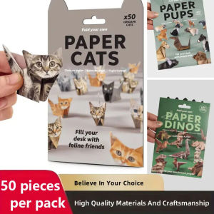 Creative DIY Origami Paper 50 Sheets Handmade Paper Folding Set Cat Dog Fun Art Craft Home Decor 2026 New Year Christmas Gifts