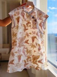 QINGNAER | Large Size Embroidered Cheongsam-Style Shirt