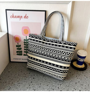 Canvas Tote Bag Bohemian Boho Shopping Shoulder Handbag