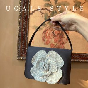 UGALS | Túi Lụa Hoa Hồng Đá Quý Phong Cách Trung Quốc Bóng Bẩy