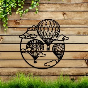 CIFbuy | CIFBUY Black Balloon Metal Wall Art Sculpture Modern Iron Mural Decor Unique Gift for Indoor Outdoor Patio Balcony Home