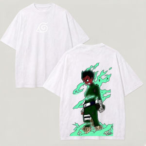 Bandai | Rok Lee T-shirt "Naruto" Mens Style Printed Shirt with Akatsuki Anime Pattern Cotton Streetwear Retro Design